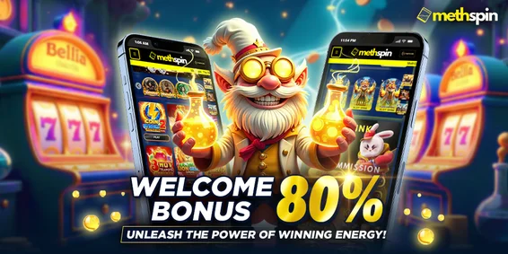 Methspin welcome bonus 80% promo banner